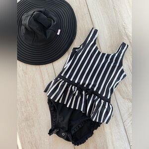 Ruffle Butt Swimsuit and Swim Hat